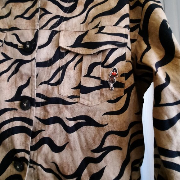 Scotch & Soda Brown/black Blend Tiger-Print Button-up Jacket Kids Size 1… - Picture 4 of 10